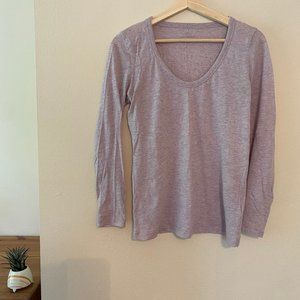 J. Crew Vintage Cotton Long-sleeve Scoop-neck Tshirt in Soft Heathered Purple